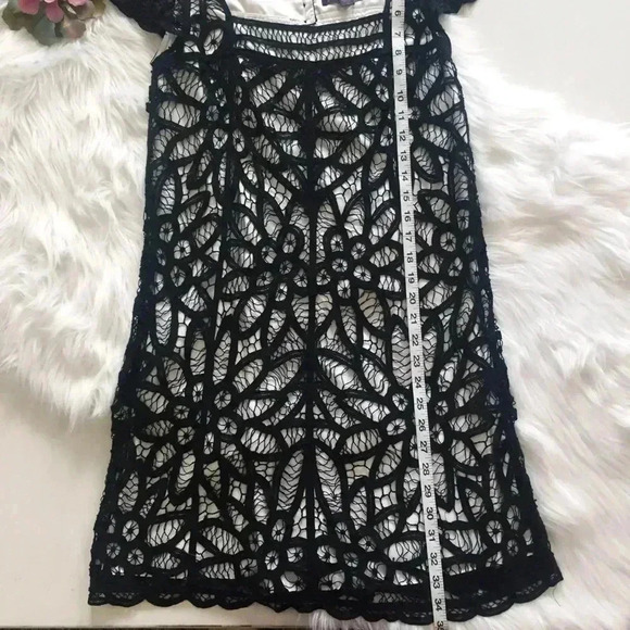 Betsey Johnson Black Crochet Shirt Sleeve Dress - Picture 6 of 8